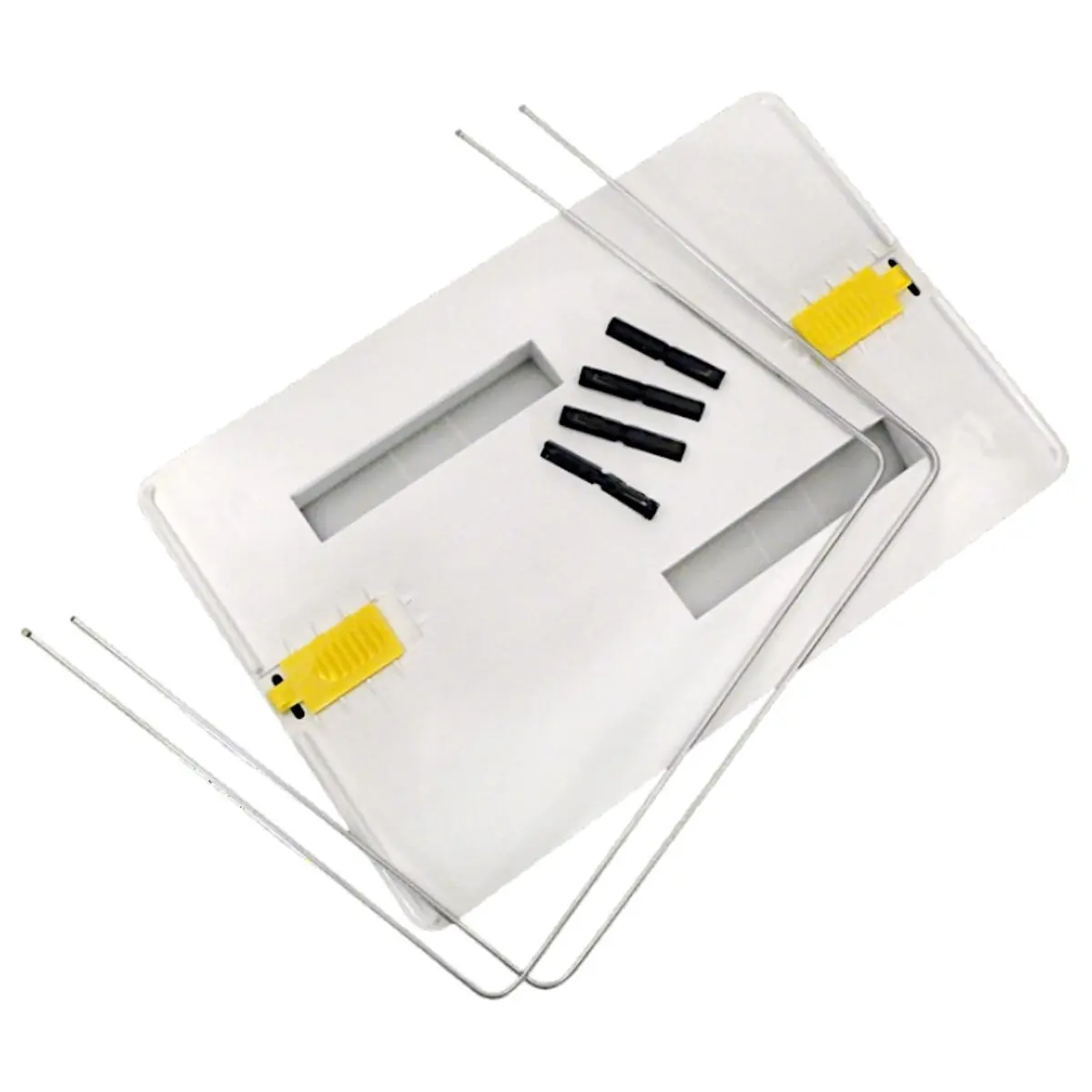 Vista frontale del coperchio porta sacco filtro ricambio per robot Diagnostic 2001, 3001, 2×2, Dynamic Pro X2, Sprite C, Sprite RC, Wave 50 e Wave 100 Dolphin, smontato in tutte le sue parti.