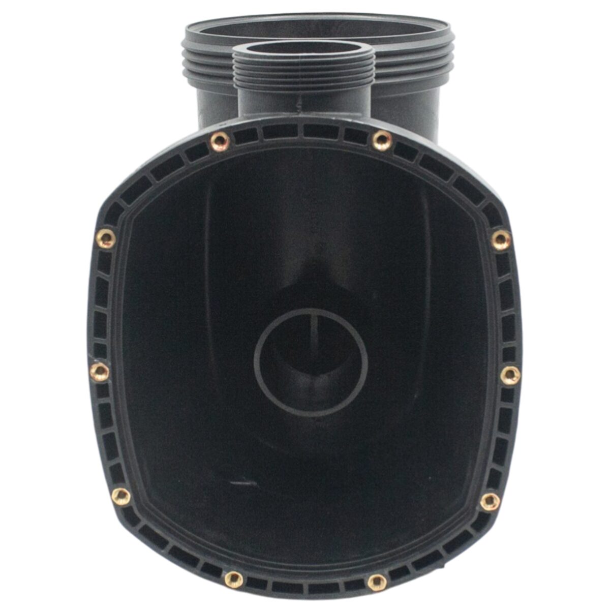 Vista posteriore del corpo prefiltro ricambio per pompa piscina Glass Plus Astralpool