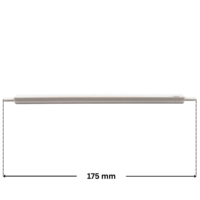 Vista frontale dell’asta del cestello ricambio per skimmer Classic Aquareva con quote dimensionali: lunghezza esterna totale 175 mm.