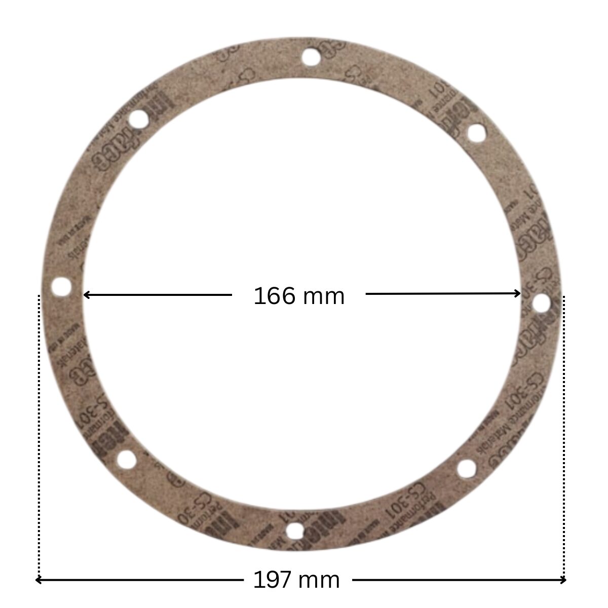 Guarnizioni, ricambio per scarico di fondo Hayward con quote dimensionali: diametro interno 166 mm, diametro esterno 197 mm