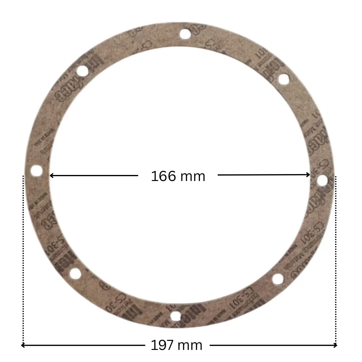 Guarnizioni, ricambio per scarico di fondo Hayward con quote dimensionali: diametro interno 166 mm, diametro esterno 197 mm