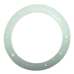 Guarnizione ricambio per scarico di fondo Weltico: flangia e griglia.