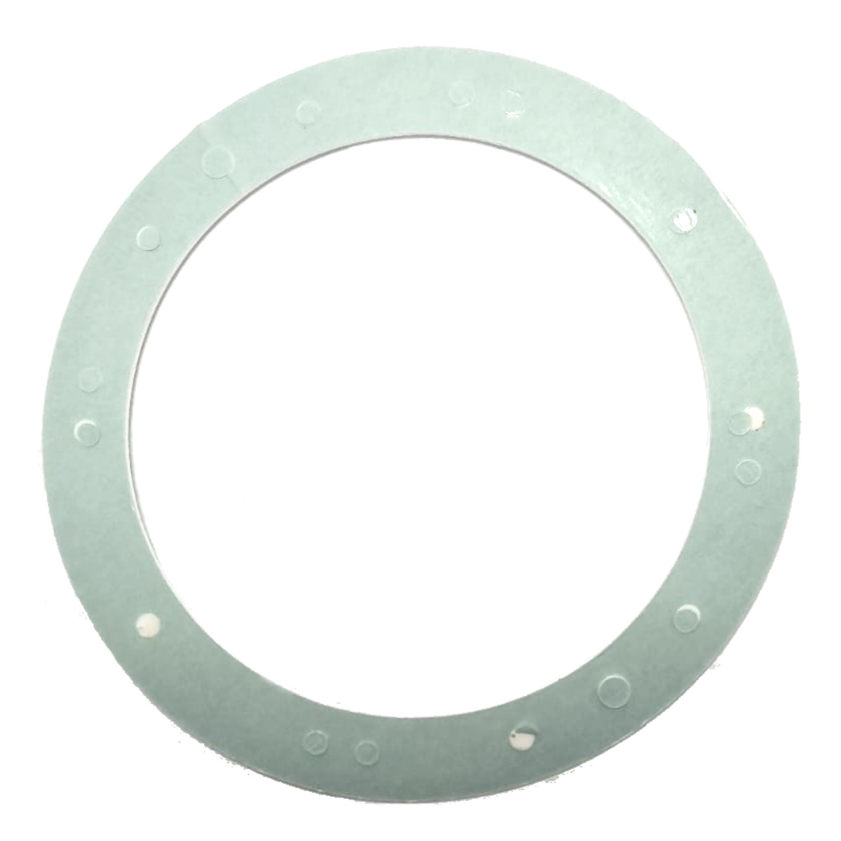 Guarnizione ricambio per scarico di fondo Weltico: flangia e griglia.