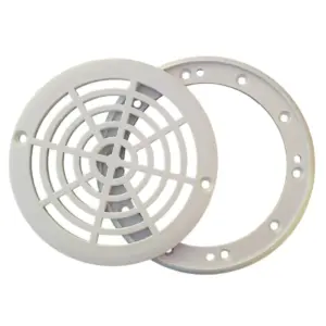 Kit ricambio per scarico di fondo Weltico: flangia e griglia.