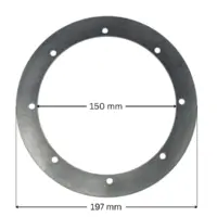 Guarnizione ricambio per scarico di fondo BL211 Aquareva con quote dimensionali: diametro interno 150 mm, diametro esterno 197 mm