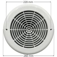 Griglia antivortice, ricambio per scarico di fondo Aqua con quote dimensionali: diametro esterno 260 mm e interasse fori fissaggio viti 220 mm