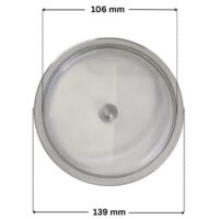 Coperchio ricambio per pompa piscina Maxim Astralpool con quote dimensionali: diametro esterno 214 mm e diametro interno 183 mm.