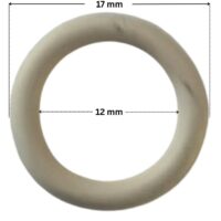 Guarnizione del tappo scarico ricambio per pompa piscina Challenger Pentair con quote dimensionali: diametro esterno 17 mm e diametro interno 12 mm.