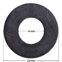 Guarnizione della vite fissaggio girante ricambio per pompa piscina Challenger Pentair con quote dimensionali: diametro esterno 13 mm e diametro interno 6 mm.