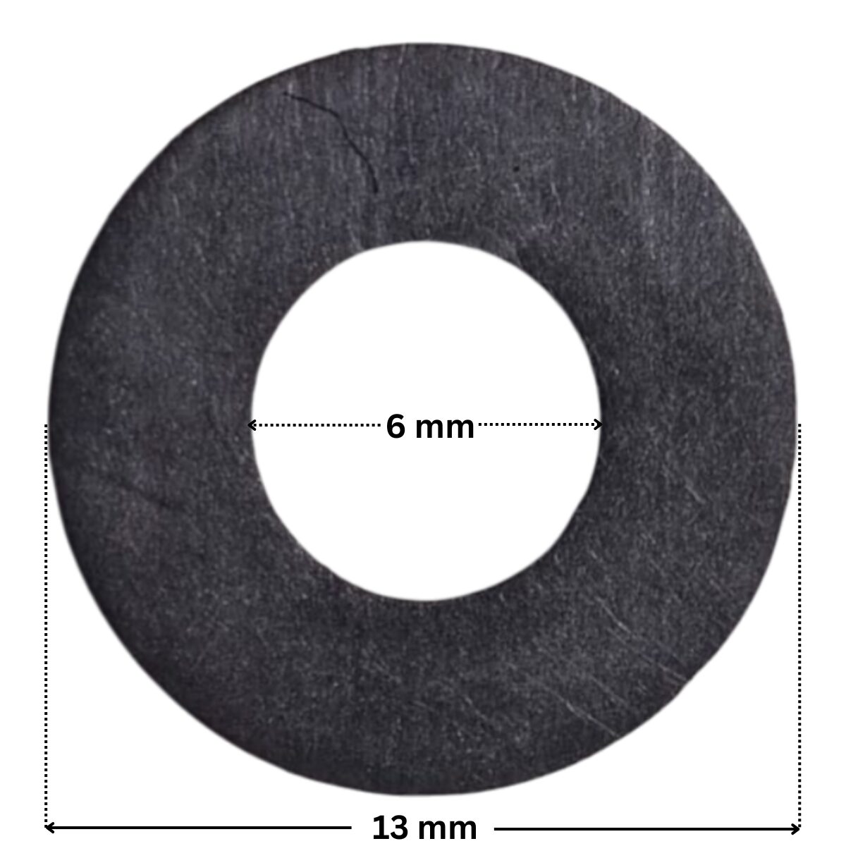 Guarnizione della vite fissaggio girante ricambio per pompa piscina Challenger Pentair con quote dimensionali: diametro esterno 13 mm e diametro interno 6 mm.