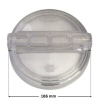 Coperchio ricambio per pompa piscina Epsilon Kripsol con quote dimensionali: diametro esterno 186 mm.