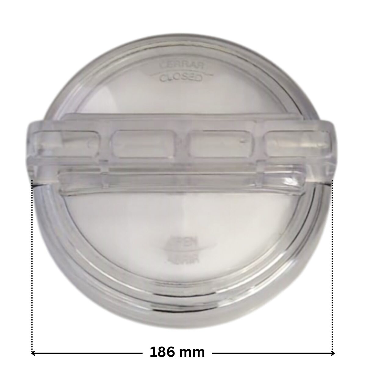 Coperchio ricambio per pompa piscina Epsilon Kripsol con quote dimensionali: diametro esterno 186 mm.