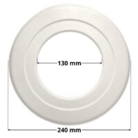 Copriflangia ricambio per faro subacqueo LED diametro 191 mm Pool's con quote dimensionali: diametro esterno 290 mm e diametro interno 178 mm.