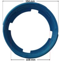Ghiera coperchio ricambio per pompa piscina Silen S Espa con quote dimensionali: diametro interno 154 mm e diametro esterno 108 mm.