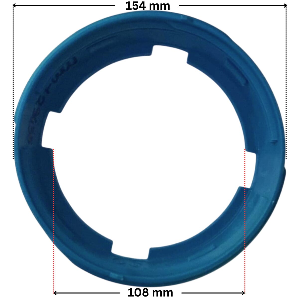 Ghiera coperchio ricambio per pompa piscina Silen S Espa con quote dimensionali: diametro interno 154 mm e diametro esterno 108 mm.