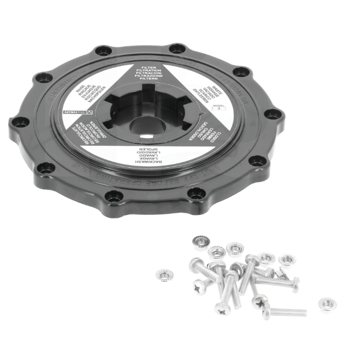 Coperchio con maschera Nera Valvola Selettrice Classic da 2" Coperchio con maschera Nera Valvola Selettrice Classic da 2"