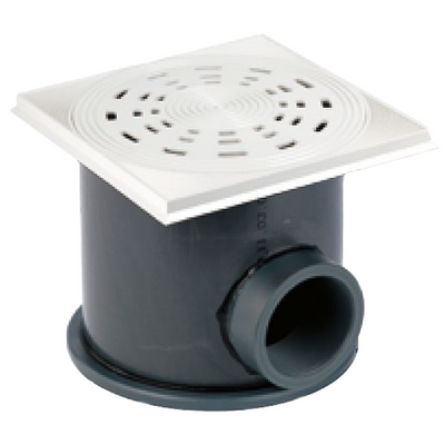 Presa di fondo per piscina in cemento armato con membrana in PVC piastrellato e verniciato
