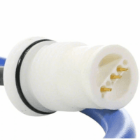 Vista frontale riavvicinata dello swivel o snodo per il cavo con snodo ricambio dolphin con 3 spinotti di connessione