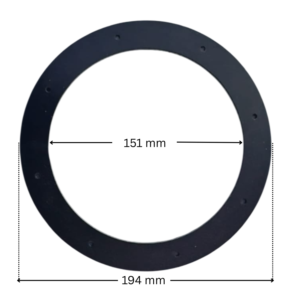 Guarnizione, ricambio per scarico di fondo HD33L Certikin con quote dimensionali: diametro esterno 194 mm e diametro interno 151 mm