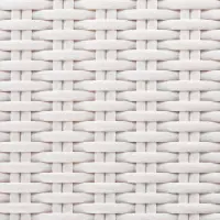 Particolare della pannellatura dolcevita. Lafibra sintetica intrecciata a mano di colore White.