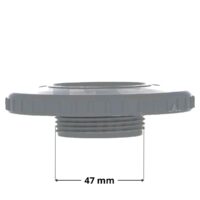 Copriflangia vista di lato, ricambio per bocchetta a parete Cofies con quote dimensionali : diametro filettatura posteriore 47 mm