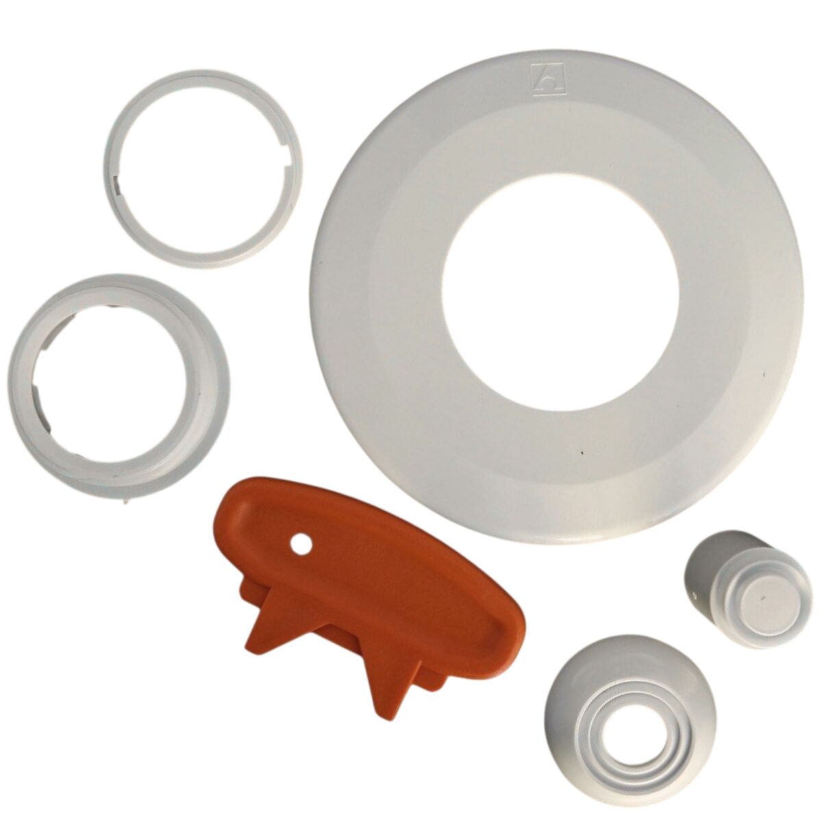 Kit composto da copriflangia sfera e accessori fissaggio sfera ricambi per bocchetta a parete multiflow Astralpool