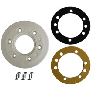Kit composto da una flangia due guarnizioni e viti ricambio per bocchetta a parete multiflow con e senza sfera Astralpool