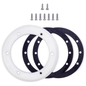 Kit composto da una flangia, due guarnizioni, viti inox, ricambio per bocchetta a pavimento per piscine prefabbricate Astralpool