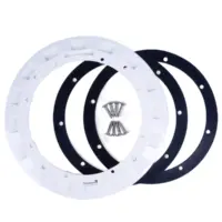 Kit ricambio completo per scarico di fondo Aquareva modello BL311: flangia, due guarnizioni e set viti di fissaggio.