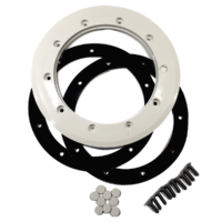 Kit ricambio completo per scarico di fondo diametro 290 mm Astralpool: flangia, due guarnizioni e set viti di fissaggio.