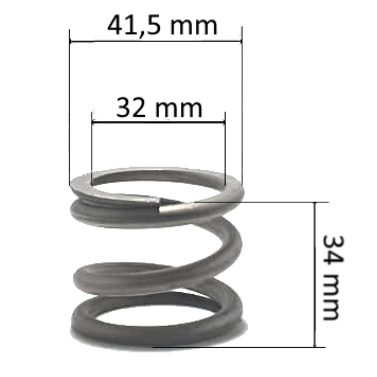 Molla e rondelle ricambi per valvola selettrice Side Astralpool con quote dimensionali: diametro esterno 41,50 mm, diametro interno 32 mm e altezza 34 mm