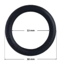Guarnizione del tappo scarico ricambio per valvola selettrice Top e Side da 1 pollice e mezzo e Side da 2 pollici Astralpool con quote dimensionali: diametro esterno 18 mm e diametro interno 13 mm.