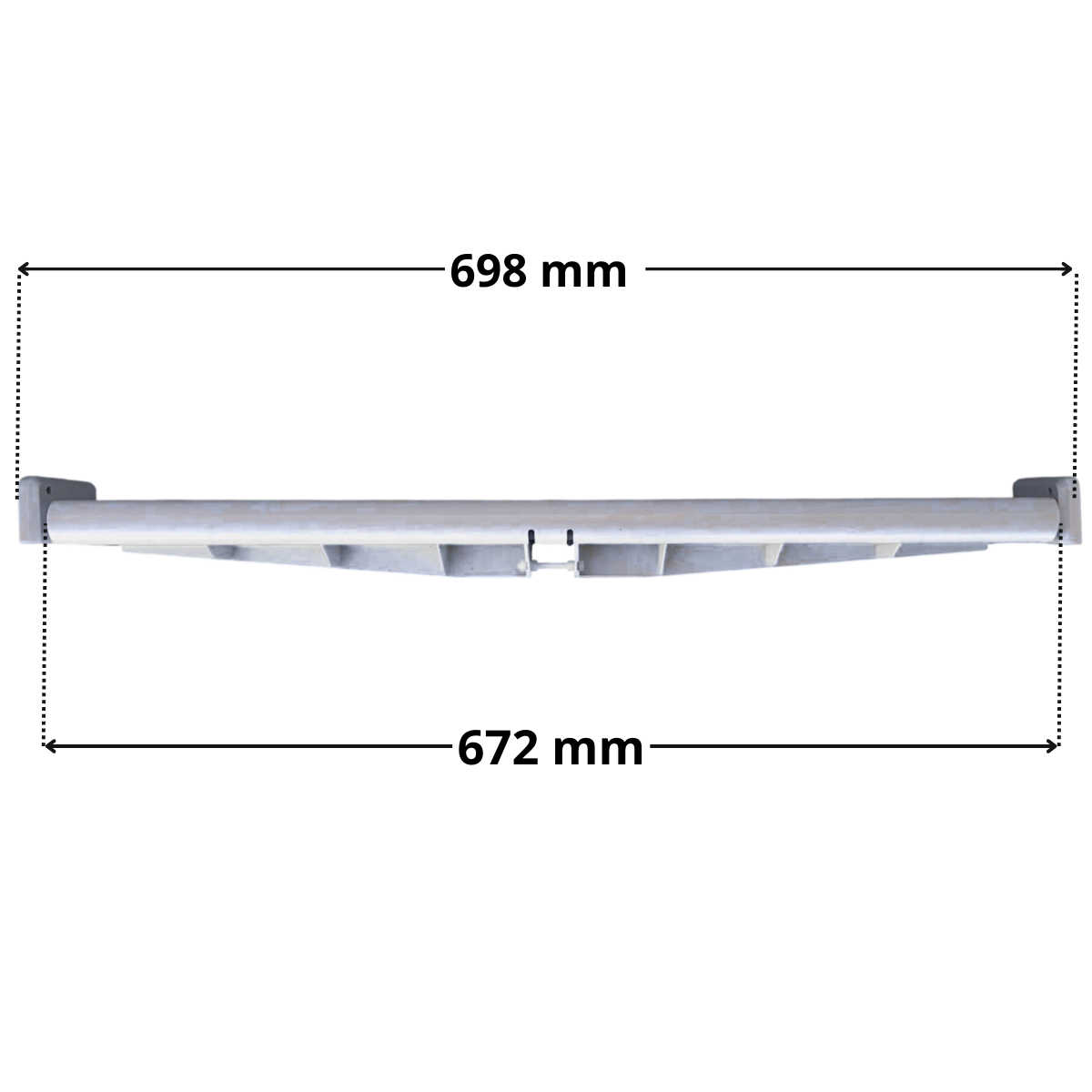 Battente ricambio per skimmer sfioratore Pool's con quote dimensionali:larghezza battente 672 mm larghezza completo di ancoraggi 698 mm