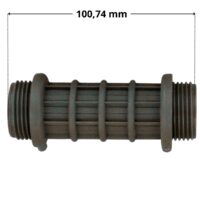 Candelotto con doppia filettatura ricambio per filtro a sabbia Vesuvio Astralpool con quote dimensionali: lunghezza totale 100,74 mm