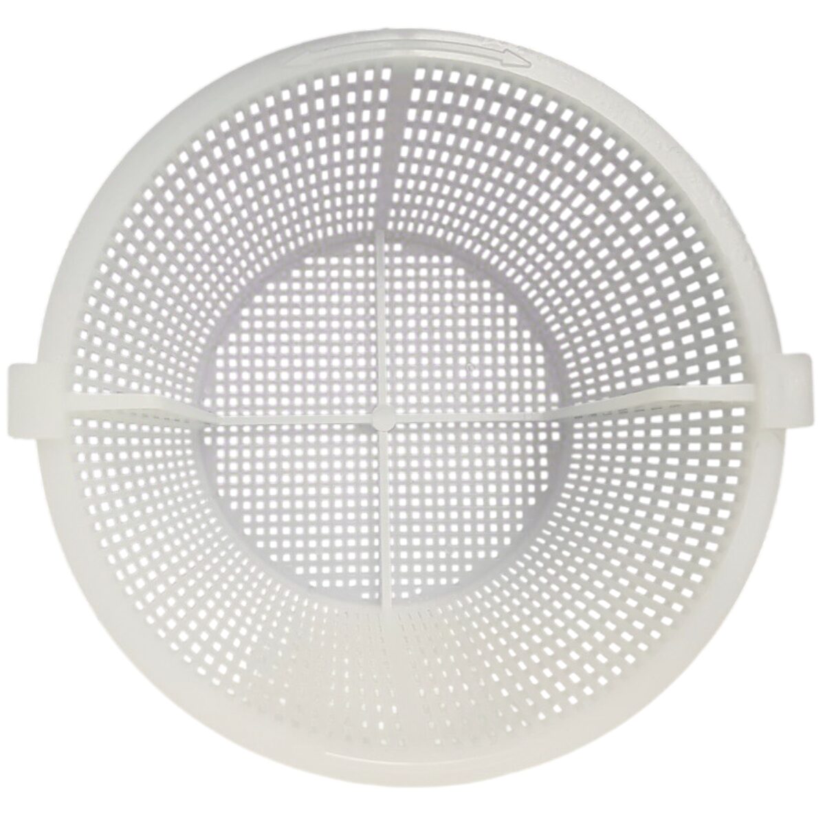 Vista superiore del cestello ricambio per skimmer sfioratore, bocca larga e bocca piccola Pool's