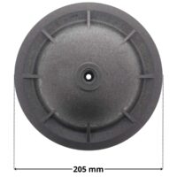 Vista superiore del coperchio ricambio per filtro a sabbia Top Side Hayward con quote dimensionali: diametro esterno 205 mm