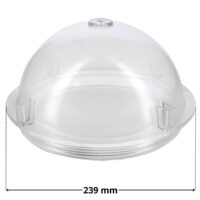 Coperchio trasparente ricambio per filtro a sabbia Triton Pentair con quote dimensionali: diametro esterno 239 mm