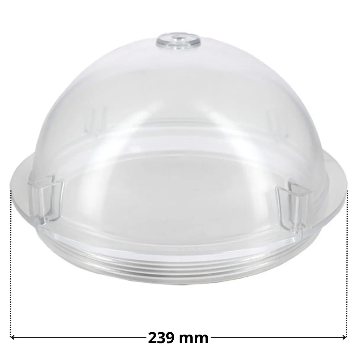 Coperchio trasparente ricambio per filtro a sabbia Triton Pentair con quote dimensionali: diametro esterno 239 mm