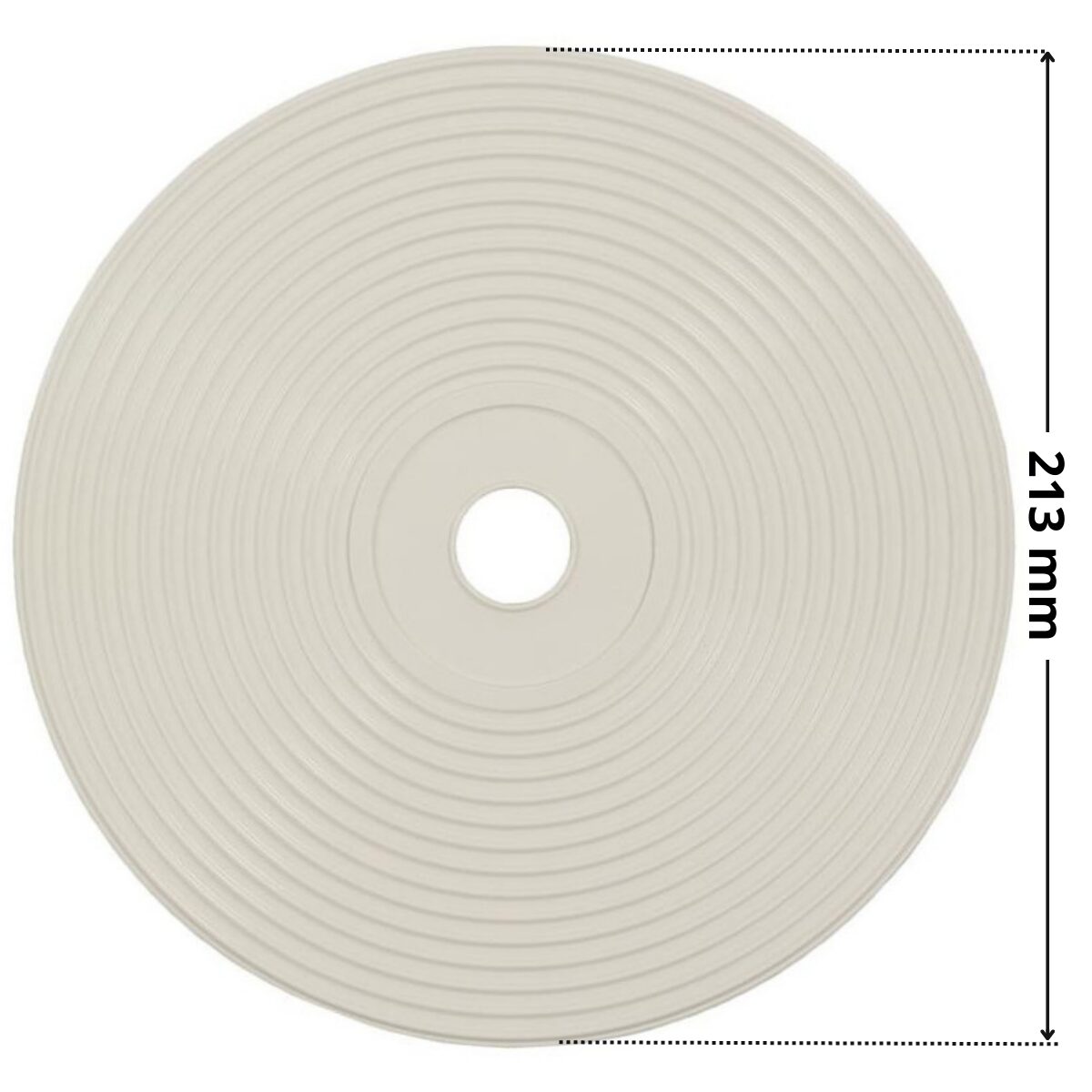 Coperchio per skimmer bocca larga e bocca stretta, portata 15 litri Astralpool con quote dimensionali: diametro esterno 213 mm diametro foro centrale 24 mm