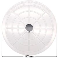 Coperchio ricambio visto da sopra per skimmer SP1094 Hayward con quote dimensionali: diametro esterno 147 mm