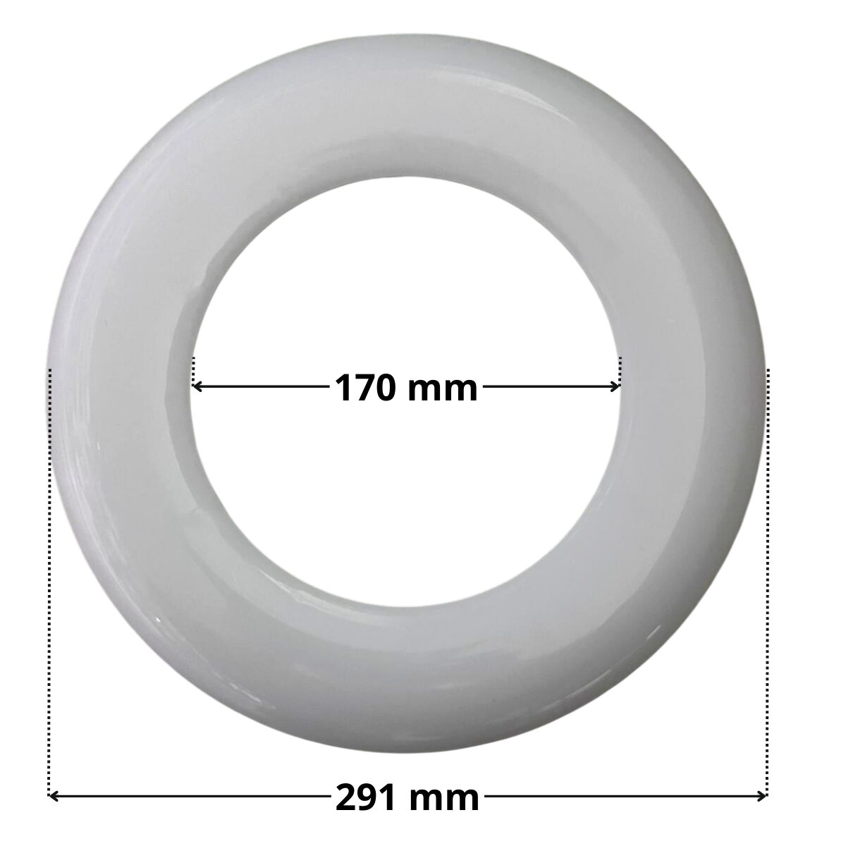 Vistra frontale copriflangia ricambio per faro subacqueo Elegance pre 2007 Weltico con quote dimensionali: diametro esterno 291 mm e diametro interno 170 mm