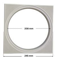Cornice per coperchio ricambio per skimmer sfioratore, bocca larga e bocca piccola Pool's con quote dimensionali: diametro interno 208 mm, larghezza esterna 245 mm