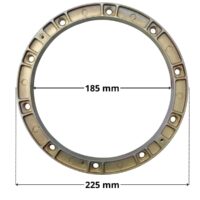 Flangia ricambio per faro subacqueo LED diametro 191 mm Pool's con quote dimensionali: diametro esterno 225 mm e diametro interno 185 mm.