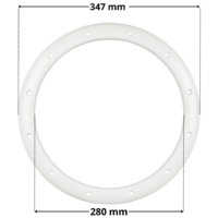 Flangia ricambio per faro subacqueo PU09 Certikin con quote dimensionale: diametro esterno 347 mm diametro foro centrale 280 mm