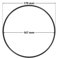 Guarnizione per coperchio ricambio per filtro a sabbia Millennium Astralpool con quote dimensionali: diametro interno 167 mm, diametro esterno 179 mm