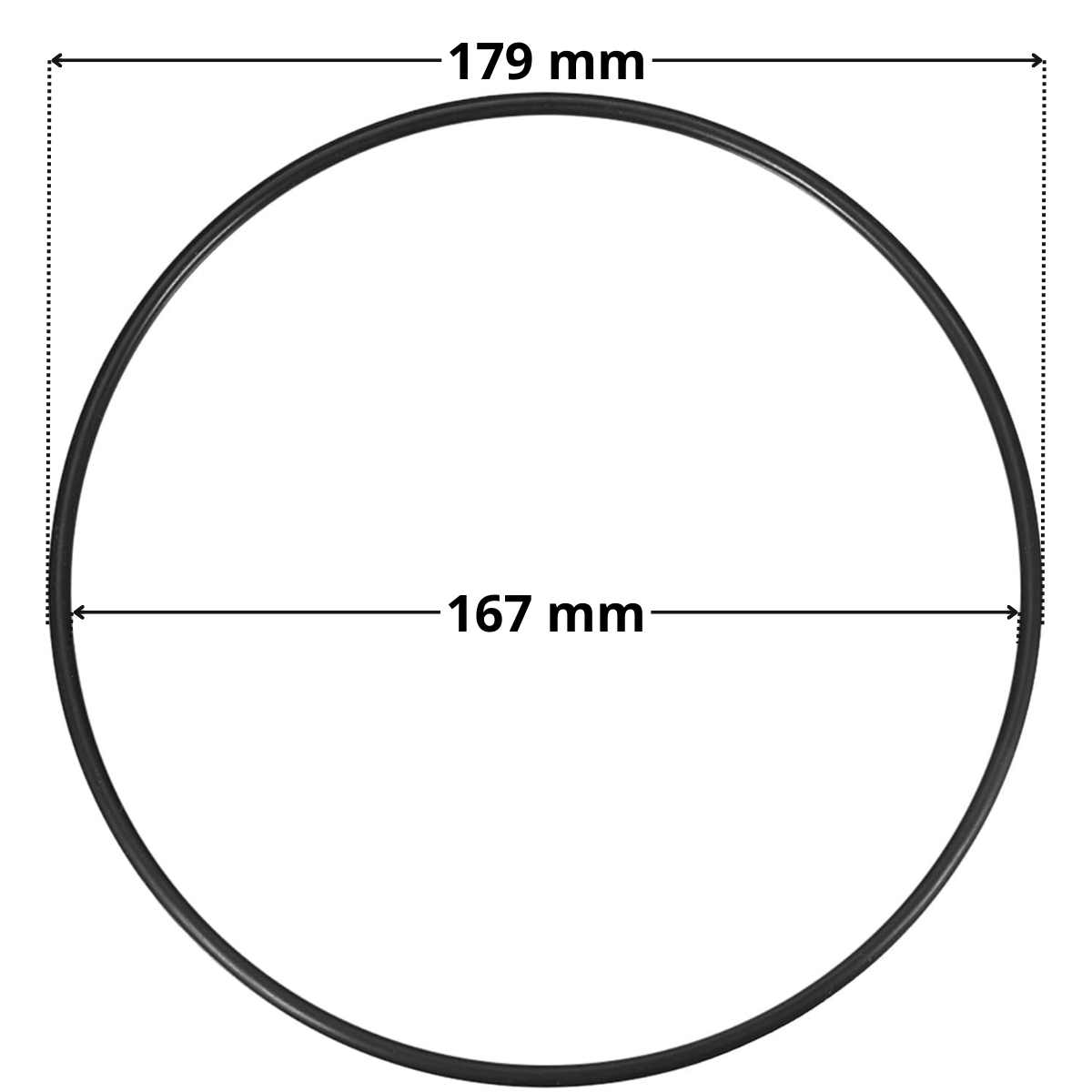 Guarnizione per coperchio ricambio per filtro a sabbia Millennium Astralpool con quote dimensionali: diametro interno 167 mm, diametro esterno 179 mm