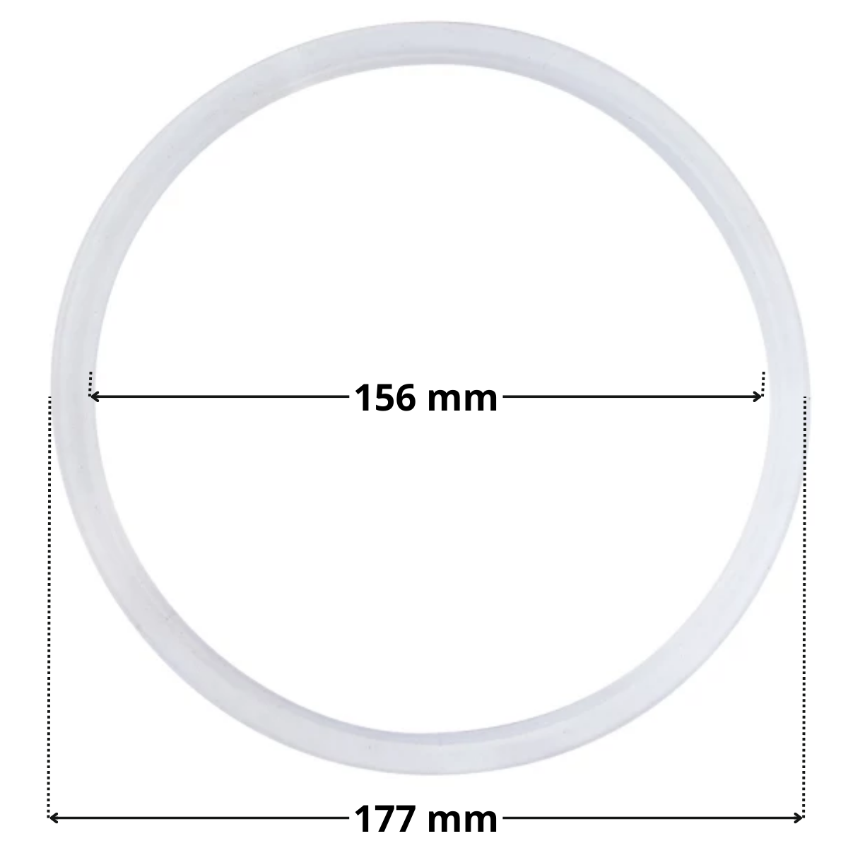 Guarnizione lampada ricambio per faro subacqueo Extra piatto Astralpool con quote dimensionali: diametro esterno 156 mm e diametro interno 177 mm.