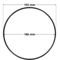 Guarnizione per coperchio ricambio per filtro a sabbia Millennium Astralpool con quote dimensionali: diametro interno 186 mm, diametro esterno 192 mm