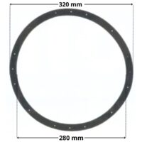 Guarnizione ricambio per faro subacqueo PU09 Certikin con quote dimensionali: diametro esterno 320 mm, diametro interno 280 mm