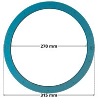 Guarnizione sandwich ricambio per faro subacqueo EX 300 watt Pool's con quote dimensionali diametro esterno 315 mm diametro foro centrale 270 mm